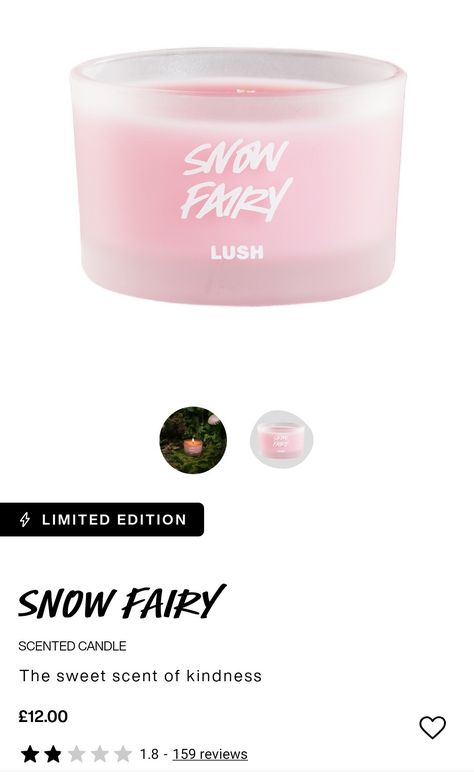 Birthday Whislist, Snow Fairy Candle, Snow Fairy Lush, Lush Snow Fairy, Fairy Candle, Snow Candles, Fairy Candles, Xmas 2024, Snow Fairy