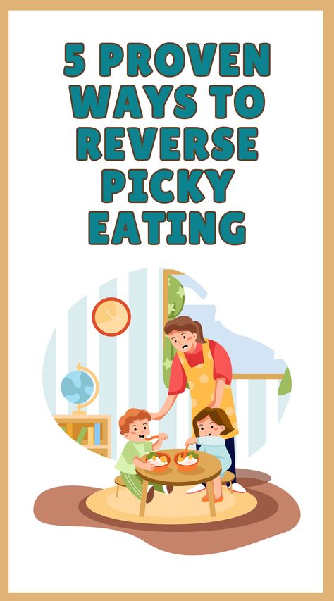 Tired of mealtime battles with your picky eater? Discover 5 proven ways to reverse picky eating and create a more enjoyable dining experience for the whole family! These effective tips to reverse picky eating focus on gradual exposure, fun presentations, and positive reinforcement. With our proven methods for picky eaters, you'll learn how to encourage your child to try new foods without stress. Start overcoming picky eating habits today and watch your child become a more adventurous eater! Picky Eater Test List, How To Stop Being A Picky Eater, Food For Toddlers Picky Eaters, Picky Eater Test, Picky Eating Toddler, Diets For Picky Eaters, Meal Plan For Toddlers, Picky Eaters Recipes, Toddler Picky Eater