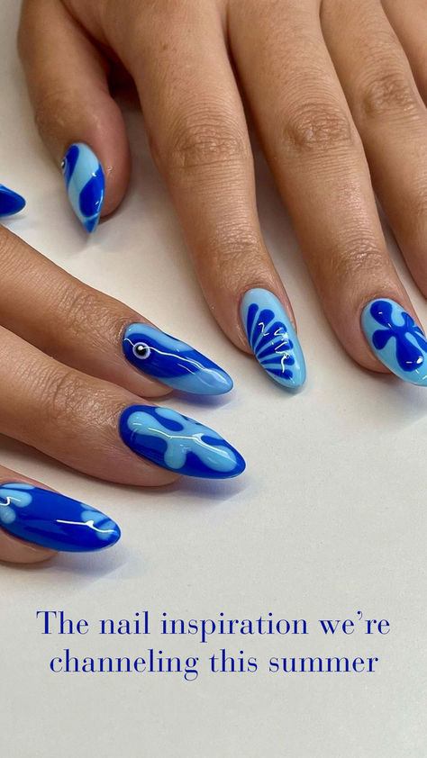 Summer provides the perfect excuse to switch up your nails. Nyc Nails, Beachy Nails, Funky Nail Art, Casual Nails, French Acrylic Nails, Almond Nail, Cute Gel Nails, White Nail, Girls Nails