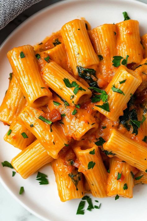 Nduja Pasta, Pasta With Spinach And Tomatoes, Sicilian Pasta, Italian Thanksgiving, Creamy Tomato Pasta, Pasta With Spinach, Gourmet Pasta, Spicy Pasta, Italian Pasta Dishes