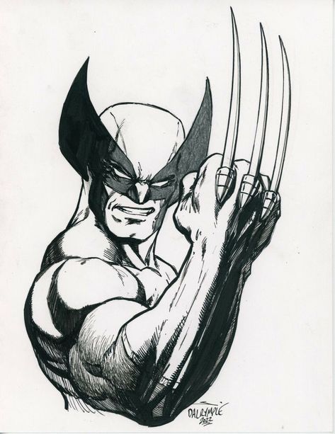 Wolverine Tattoo Design, Marvel Comics Tattoo, Wolverine Tattoo Ideas X Men, X Men Drawing, Wolverine Tattoo Ideas, Xmen Drawing, Comic Line Art, Wolverine Drawing Easy, Wolverine Tattoo Animal