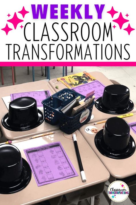 End Of The Year Room Transformation, Apple Classroom Transformation, Easy Classroom Transformations, Classroom Transformation Ideas Middle School, Reading Room Transformations, Classroom Theme Days, Classroom Transformation Ideas, Setting Up A Classroom, Functional Classroom