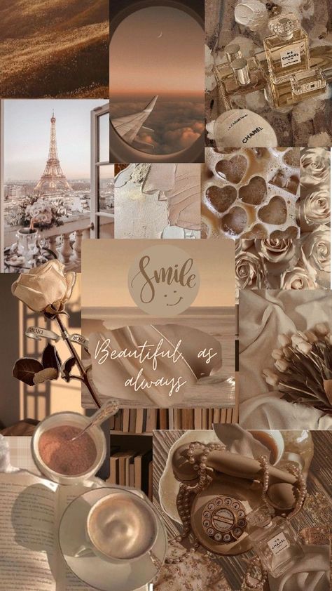 Ipad Lock Screen Wallpaper Aesthetic, Brown Background Aesthetic, Fall Collage Wallpaper, Aesthetic Beige Wallpaper, Cute Images For Wallpaper, Iphone Wallpaper Classy, Flower Wallpapers, Pretty Phone Wallpaper, Collage Background