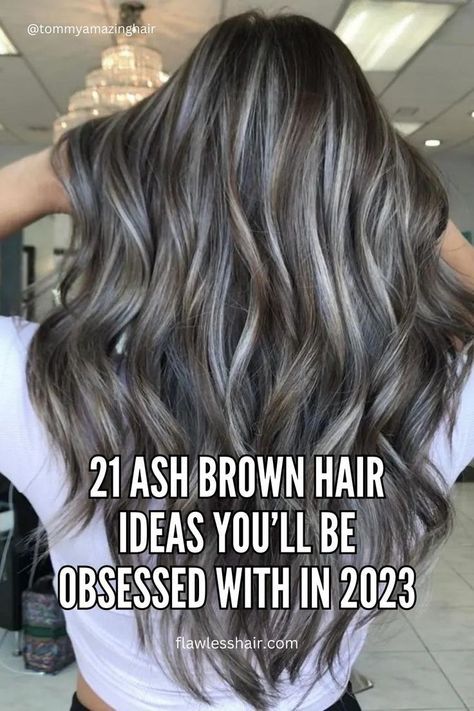 Discover captivating ash brown hair ideas that will leave you obsessed in 2023. Ash Brown Hair Ideas, Ash Brown Hair Balayage, Ash Gray Hair Color, Grey Brown Hair, Brown Hair Ideas, Ash Grey Hair, Gray Balayage, Ash Brown Hair Color, Grey Hair Coverage