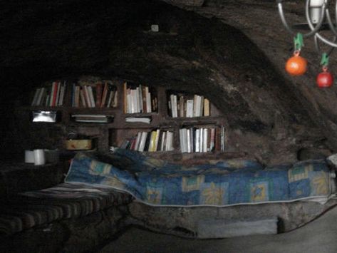 Hermit's Cave Forest Hermit Aesthetic, Cave House Concept Art, Cave Themed Room, Cave Bedroom Aesthetic, Cave Home Aesthetic, Cave House Aesthetic, Cave House Interior, Cave House Underground Homes, Hermit Aesthetic