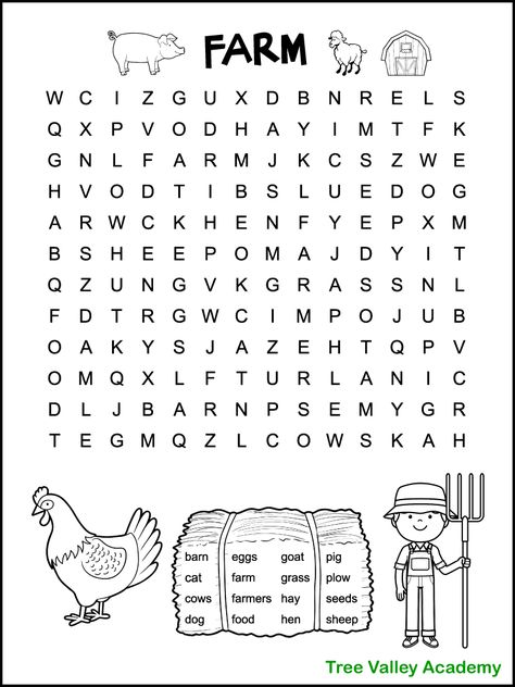 Farm Activity Sheets, 1st And 2nd Grade Activities, Find A Word Free Printable, Farm Word Search, 3rd Grade Activities Worksheets, Easy Word Search For Kindergarten, Kindergarten Word Search Free Printable, 2nd Grade Coloring Sheets, 2nd Grade Activities Worksheets