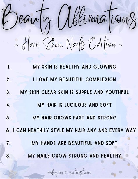 Model Affirmations, Hair Affirmations, Beauty Affirmations, Attitude Bio For Instagram, Bored Jar, Angels Beauty, Self Care Bullet Journal, Grow Hair Faster, Daily Positive Affirmations