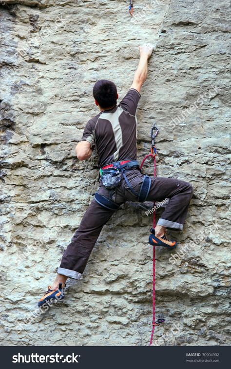 Rock climber climbing up a cliff #Ad , #AFFILIATE, #climber#Rock#cliff#climbing Rock Climbing Photography, Climbing Girl, Climbing Helmet, Rock Background, Rock Climbing Wall, Climbing Clothes, Body Reference Drawing, Rock Climbers, Human Reference