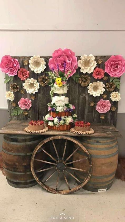 Quinceanera Rustic Theme, Farm Style Quinceañera, Vaquero Quinceanera Theme Centerpieces, Boot Centerpieces Quinceanera, Country Anniversary Party Ideas, Sweet 16 Party Ideas Themes Country, Western 15 Decorations, Ranch Style Quinceañera, Pergola Wedding Ideas