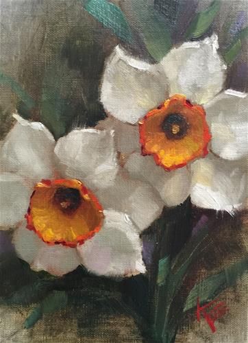 How To Paint A Daffodil, Daffodils Painting, Daffodil Art, Daffodil Painting, Easy Flower Painting, Oil Painting Inspiration, Plant Painting, Angel Painting, Impasto Painting