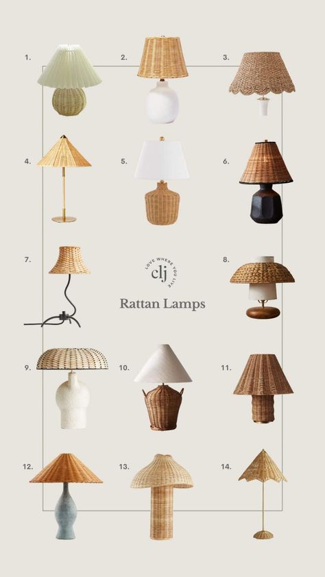 Lamps Kitchen Counter, Wicker Lamps, Boho Table Lamp, Wicker Lamp, Wicker Lamp Shade, Table Lamps Kitchen, Rattan Shades, Mini Table Lamps, Chris Loves Julia