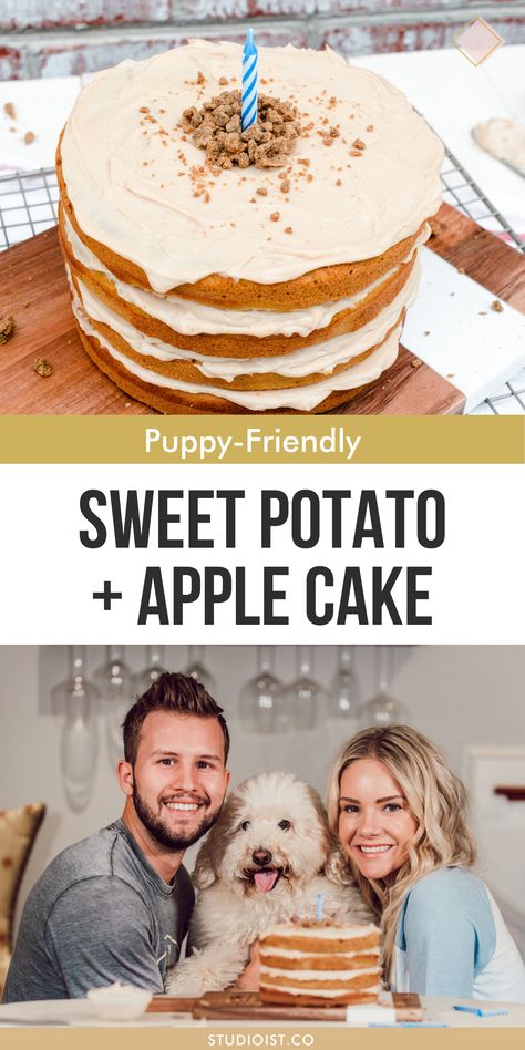 Sweet Potato Cake For Dogs, Sweet Potato Pup Cakes, Dog Birthday Cake Sweet Potato, Sweet Potato Dog Cake, Dog Safe Cake Recipe, Puppy Cakes, Dog Meals, Dog Goals, Pup Treats