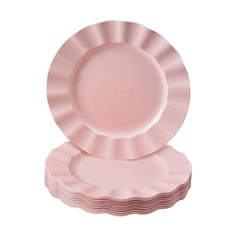 Plastic Dinnerware Sets, Disposable Plastic Plates, Pink Plates, Plastic Dinnerware, Wedding Shower Decorations, Disposable Plates, Beautiful Plates, Pink Plastic, Plastic Plates