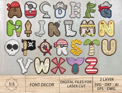 Pirate Alphabet Font SVG bundle includes 26 hand-drawn pirate letters, numbers, and symbols. Downloadable digital file for personal and commercial|#fontlove #typography #designinspiration #fontobsessed #fontaddict #fontdesign #fontcollection #fontstyle #fontlover #fontcrush #fontgoals #fontinspo #fontporn #fontnerd #fontaholic #fonttastic #fontmania #fontjunkie #fontheaven Pirate Letters, Pirate Alphabet, Pirate Font, Glowforge Machine, Fonts To Draw, Cool Fonts Alphabet, Brush Lettering Alphabet, Cute Fonts Alphabet, Best Cursive Fonts