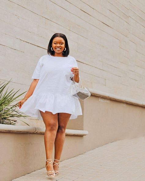 5 Major Style Lesson Plus Size BellaStylistas Can Learn From Lesego "Thickleeyonce" Legobane | BN Style Plus Size Birthday Outfit, Fashion Influencer, All White Outfit, High Waist Denim, She Knows, African Clothing Styles, Moda Plus, Summer Dress Outfits, Cute Comfy Outfits