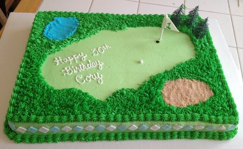 Golf Theme Retirement Cake, Golf Themed Sheet Cakes, Golf Theme Sheet Cake, Golf Sheet Cake Ideas, Golf Theme Birthday Cake, Golf Sheet Cake, Golf Party Ideas, Golf Birthday Cake, Golf Themed Cakes