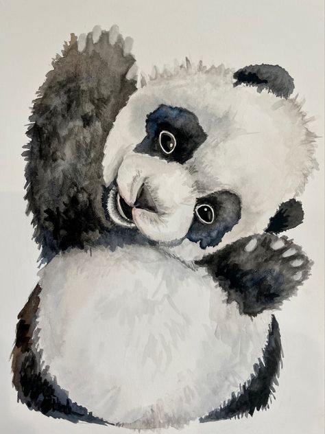 Animal Footprint Art, Footprint Animals, Kids Footprint Art, Panda Footprint, Baby Foot Print Art Animals, Baby Footprint, Canvas Footprint Ideas, Forest Animals Footprints, Panda Watercolor