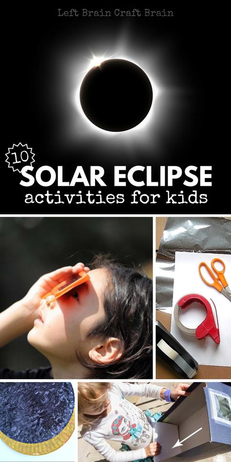 10 Fun solar eclipse activities for kids like DIY viewers, crafts, learning activities and more. Plus learn what a solar eclipse is. Solar Eclipse Experiments For Kids, Solar Eclipse Games For Kids, Diy Eclipse Viewer, Solar Eclipse Elementary Activities, Eclipse Viewer How To Make, Solar Eclipse Viewer Diy, Solar Ecplise, Eclipse Activities For Kids, Eclipse Crafts