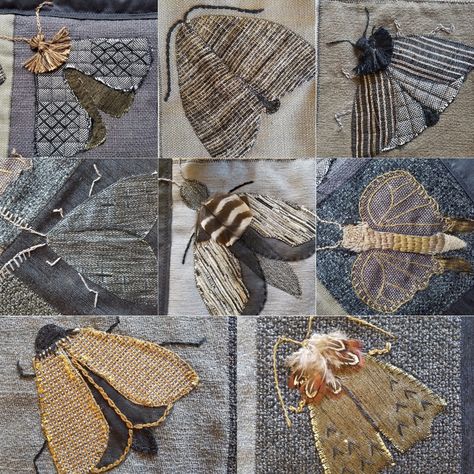 Beetle Quilt, Textile Butterflies, Zwia Lipkin, Moth Quilt, Textiles Collage, Customizing Clothes, Butterfly Quilts, Texture Study, Interesting Quilts