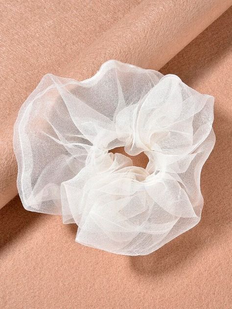 White Scrunchie, Designer Hair Accessories, Handmade Scrunchie, Latest Hair, White Accessories, Silk Pillowcase, Latest Hairstyles, Shein Style, Scrunchie Hairstyles