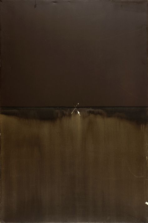 Jean Degottex (French, 1918-1988), Média (IX), 1973. Acrylic on paper laid on canvas, 150 x 100 cm Marfa Lights, Moody Painting, Casa Cook, Monochrome Painting, French Paintings, Marcel Duchamp, Dance Paintings, Japanese Interior Design, Overlays Transparent