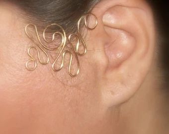 WickedlyWired | Etsy Australia Ear Cuff Gold, Jewelry Ear, Ear Accessories, Ear Climber, Gold Ear Cuff, Accessories Silver, Dope Jewelry, Ear Jacket, Funky Jewelry