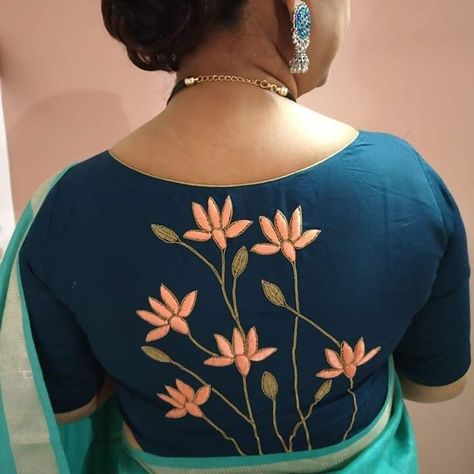 Saree Painting Designs, Blouse Designs High Neck, Cotton Blouse Design, Stitched Saree, Best Blouse Designs, New Blouse Designs, Ladies Blouse Designs, Simple Blouse Designs, Blouse Designs Silk