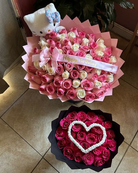 Cute Diy Things, Cute Bouquets, 27 Birthday Ideas, My Dream Boyfriend, Pink Tool Set, Flowers Bouquet Ideas, Boyfriend Gift Basket, Luxury Flower Bouquets, Fancy Flowers