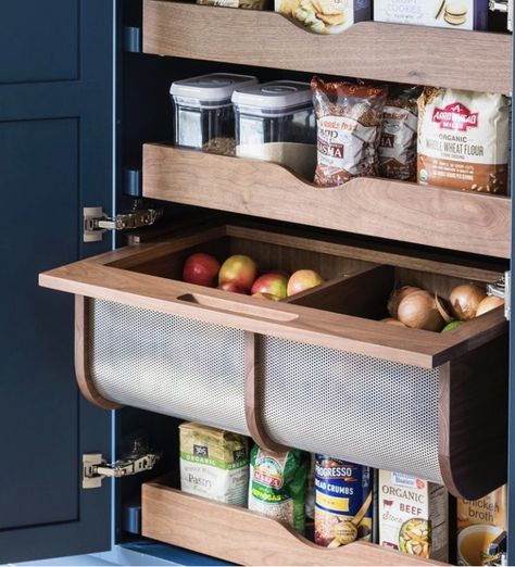 Pantry For Appliances, Kitchen Storage Organization Ideas, Best Kitchen Storage, Vegetable Storage Bin, Sarah Robertson, Storage Organization Ideas, Cleaning Cabinets, Drawer Organization, Vegetable Storage