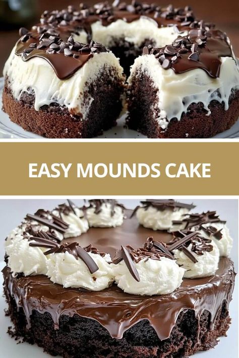 Mounds Poke Cake, Mounds Bar Cake, Mounds Cake, Mounds Candy, Poke Recipe, Cake Ball Recipes, Funnel Cake Recipe, Cake Ball, Ball Recipes