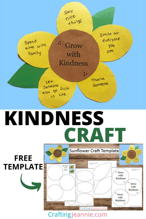 Sunday School Kindness Activities, Grow With Kindness Flower Craft, Crafts About Giving, Sunflower Craft For Kindergarten, Crafts For Kindness, Speak The Truth In Love Craft, Kindness Craft For Kindergarten, Kindness Bible Craft, Kindergarten Kindness Craft