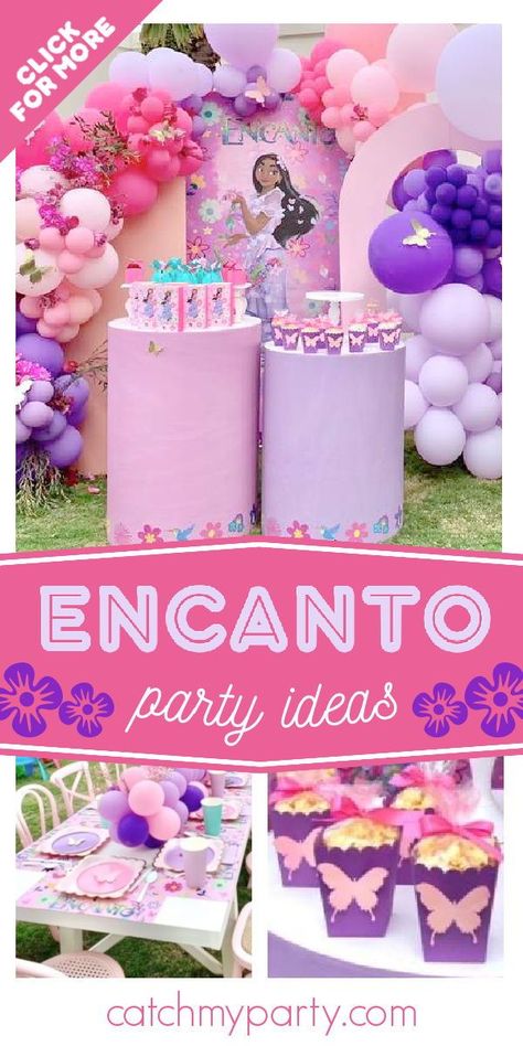 Isabella Birthday Party, Encanto Desert Table, Encanto Cake Table Decor, Encanto Dessert Table Ideas, Encanto Isabella Birthday Party, Isabella Birthday Party Encanto, Encanto Two Year Old Party, Isabella Encanto Party Ideas, 7th Birthday Party For Girls Themes