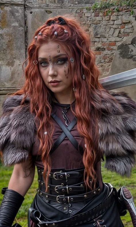 Viking Costume Hair, Viking Renfaire Outfit, Viking Fancy Dress, Ren Faire Viking Woman Outfit, Ren Faire Costume Women Viking, Ren Fair Viking Woman, Viking Dress Up, Ren Fair Viking, Vikings Couple Costume