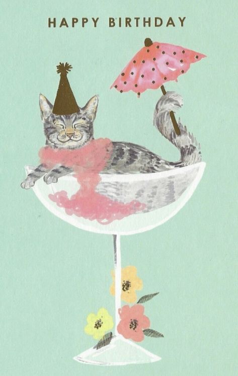 Birthday Kitty, Happy Birthday Illustration, Birthday Greetings Funny, Girls Birthday Party Decorations, Happy Birthday Vintage, Happy Birthday Art, Birthday Drinks, Cute Happy Birthday, Birthday Illustration