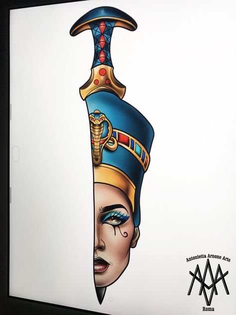 Ancient Sketch, Queen Egypt, Egyptian Goddess Tattoo, Queen Sketch, Egyptian Snake, Nefertiti Art, Nefertiti Tattoo, Egyptian Drawings, Colour Tattoo For Women