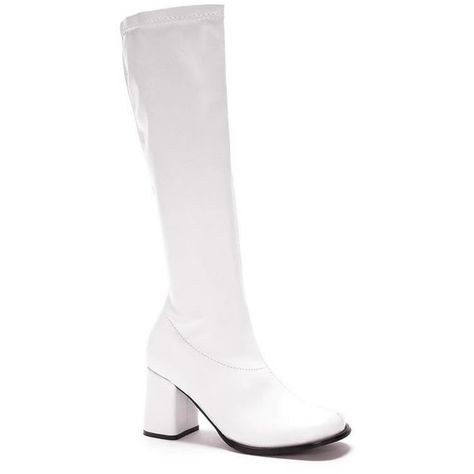 Go-go Boots - 31838 - - by Fever - Womens Gogo Boots White Knee High... ($59) ❤ liked on Polyvore featuring shoes, boots, block heel knee high boots, patent leather knee-high boots, block heel boots, over the knee high heel boots and white patent leather boots White Knee High Boots, Ellie Shoes, White Costumes, Patent Boots, Patent Leather Boots, Gogo Boots, High Heel Boots Knee, Willy Wonka, Block Heel Boots