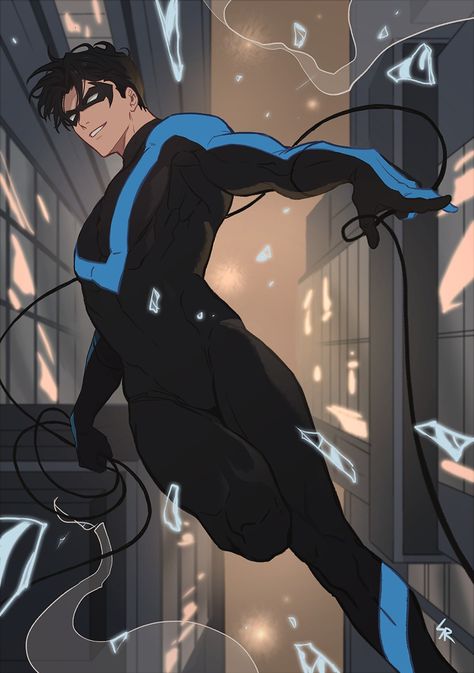 Nightwing Art, Nighwing, Batgirl And Robin, Univers Dc, Batman Funny, Arte Dc Comics, Dc Comics Artwork, Bd Comics, Batman Family