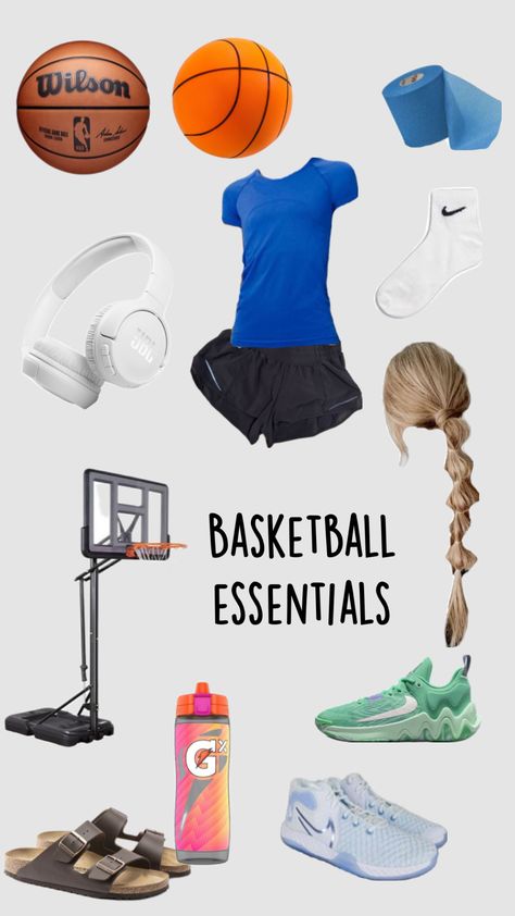 some items for basketball+outfit #basketball Sports Bag Essentials, Basketball Fits, Outfit Basketball, Basketball Outfits, Basketball Outfit, Wilson Basketball, Basketball Accessories, Basketball Tournament, Basketball Clothes