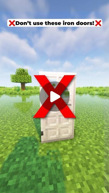 Secret Door Minecraft, Minecraft Door Design, Minecraft Door, Minecraft Portal, Modern Minecraft Houses, Safe Door, Building A Door, Big Doors, Minecraft House Designs