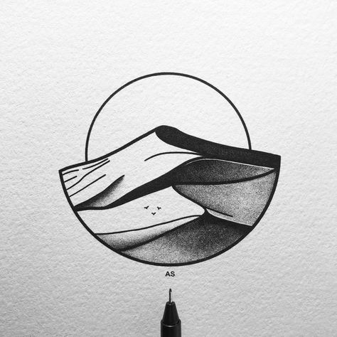 Sand Dune Tattoo, Sand Dune Tattoo Ideas, Dunes Tattoo, Sand Dunes Tattoo, Sand Dunes Tattoo Ideas, Dune Drawing, Sand Logo, Sand Dune Drawing, Dune Sketch