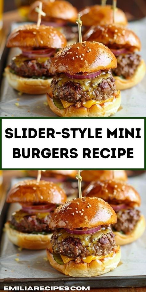 Looking for recipes for dinner? Try our slider-style mini burgers recipe! These easy burgers are perfect for family meals, offering a fun twist on classic burger recipes. Mini Burgers Recipe, Classic Burger Recipes, Tasty Chicken Recipes, Simple Dinner Ideas, Easy Burgers, Classic Burger, Mini Burgers, Tasty Chicken, Simple Dinner