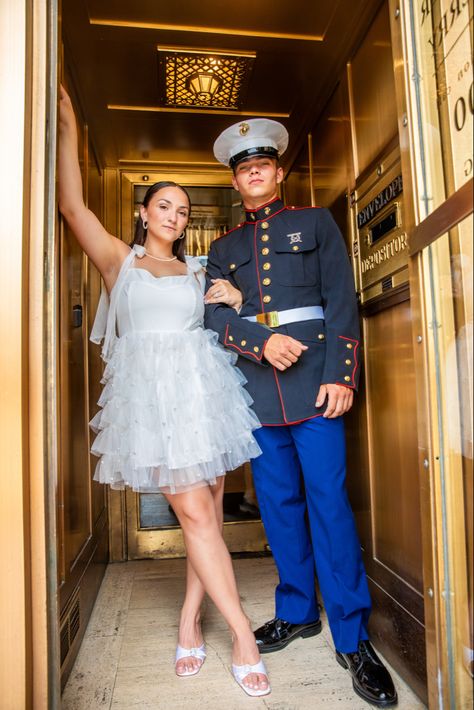 #military #militarymarriage #marine #marinewedding #militarywedding #courthousemarriage #wedding #weddingideas #weddingphoto #weddingphotographer #weddingphotoideas Marine Wedding Photos, Military Courthouse Wedding, Military Wedding Photos, Marine Wedding Ideas, Marine Corps Wedding Decorations, Marines Wedding, Military Wedding Marine, Military Wedding Army, Courthouse Marriage