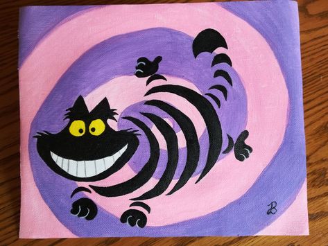 Cheshire Cat Easy Drawings, Easy Cheshire Cat Drawing, Chester Cat Drawing, Alice In Wonderland Acrylic Painting, Alice In Wonderland Painting Easy, Cheshire Cat Painting, Cheshire Cat Drawing, Alice In Wonderland Paintings, Trippy Drawings