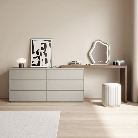 Malm Dressing Room, Malm Bedroom Ideas, Makeup Vanity With Storage, Vanity With Storage, Bedroom Drawer Organizer, Wooden Makeup Vanity, Corner Dressing Table, Bedroom Drawers, Furniture Styles