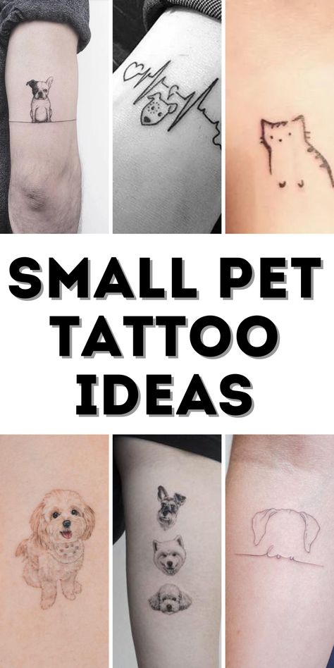 Small Pet Tattoo Ideas: Cute, Minimalist, and Meaningful Pet Memorial Tattoo Minimalist, Pet Lovers Tattoo, Dog Name Tattoos For Women, Dog Tail Tattoo, Small Pet Memorial Tattoo, Maltese Tattoo Minimalist, Minimalist Pet Tattoo, Line Pet Tattoo, Tattoo Ideas For Dogs