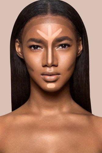 This specific image applies to contouring for medium/dark complexions. You can view more on: How to Apply Contour Makeup Depending on Your Skin Tone ★ See more: http://glaminati.com/contour-makeup/ Highlighter For Dark Skin, Apply Contour, Make Up Diy, Festival Make Up, Makeup For Black Skin, Brown Skin Makeup, Dark Skin Makeup, Contour Makeup, Highlighter Makeup