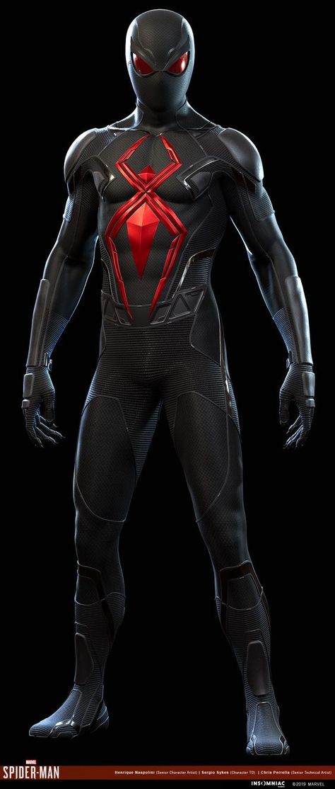 ArtStation - Marvel's Spider-Man: Dark Suit, Henrique Naspolini Kurama Susanoo, All Spiderman, Superhero Suits, Image Spiderman, Scarlet Spider, Spiderman Suits, Spiderman Ps4, Dark Suit, Black Spiderman