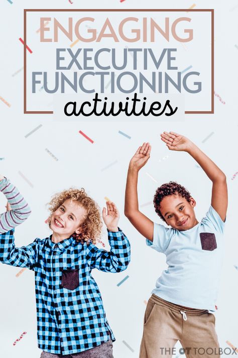 These engaging executive functioning activities will help kids and adults build skills in working memory, impulse control, and flexible thinking. Home School Routine, Brain Surgery Recovery, Executive Functioning Activities, Vestibular Activities, Sensory Integration Activities, Perceptual Activities, Toddler Fine Motor Activities, Teaching Executive Functioning, Toddler Fine Motor