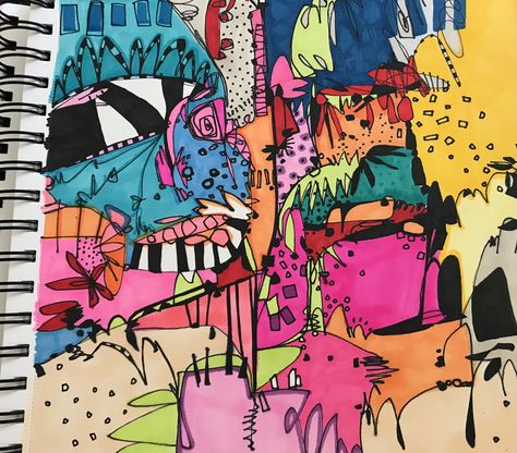 Marker Abstract Art, Inspo Sketch, Doodle Artwork, Markers Art, Line Doodles, 7 Design, Abstract Watercolor Art, Marker Drawing, Sketchbook Art