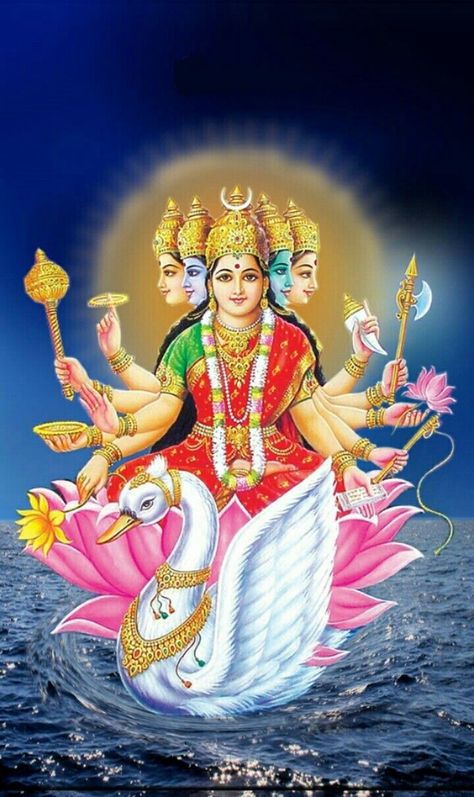 Gayatri Mata, Hanuman Mantra, Lord Durga, Devi Maa, Indian Goddess Kali, Durga Picture, Shiva Shankara, Devi Images Hd, Gayatri Devi